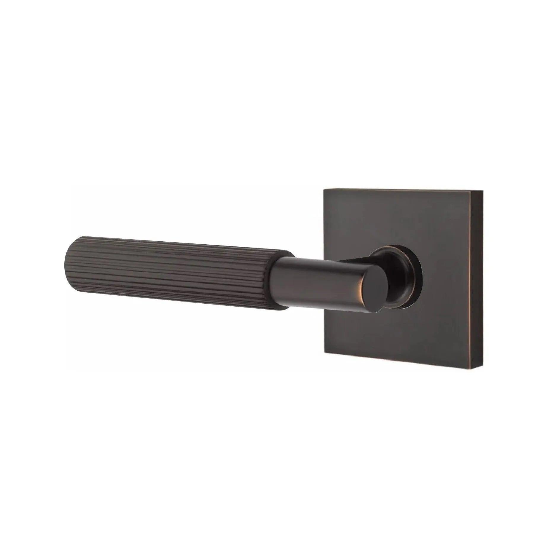 Emtek Select T-Bar Straight Knurled Lever with Square Rosette Oil Rubbed Bronze