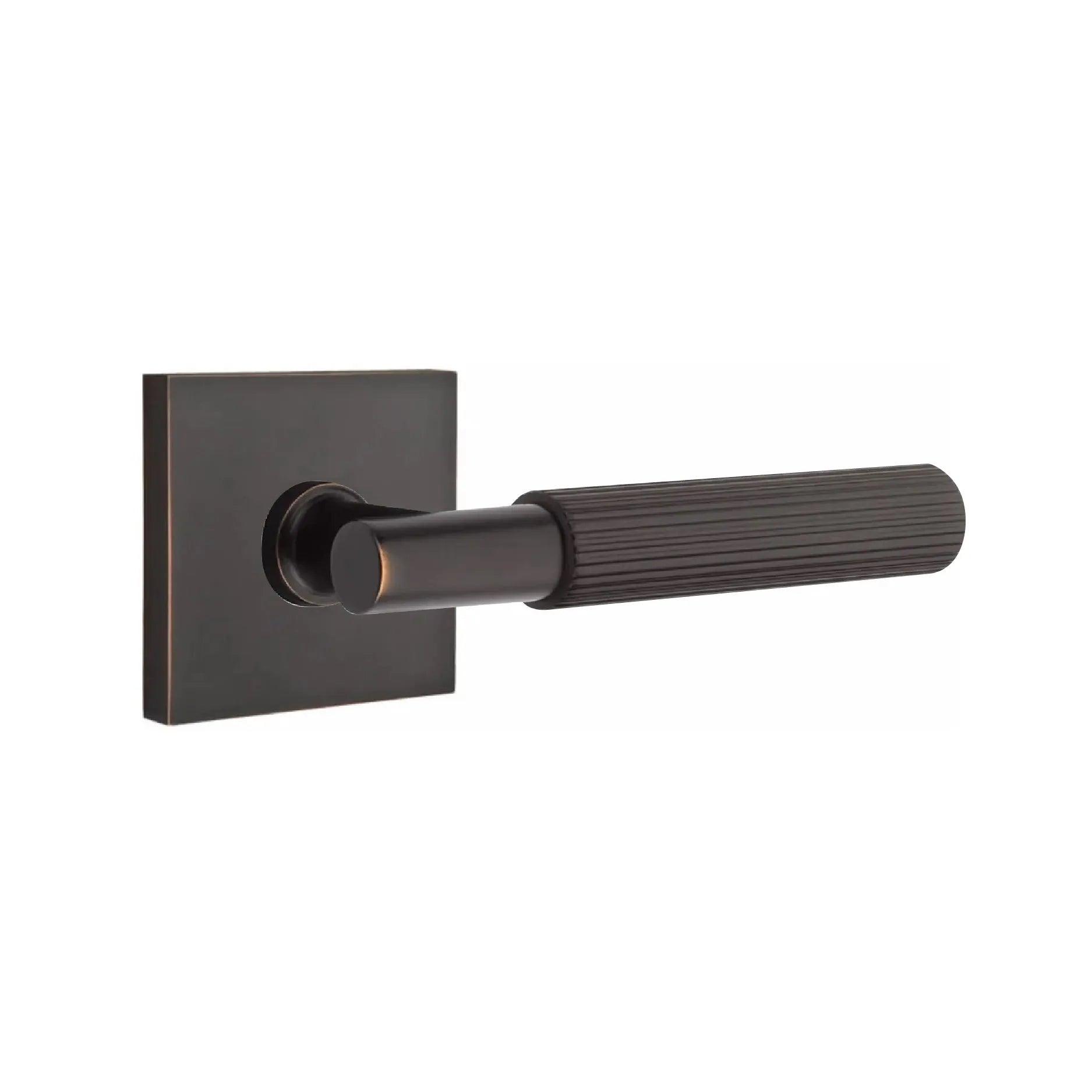 Emtek Select T-Bar Straight Knurled Lever with Square Rosette Oil Rubbed Bronze