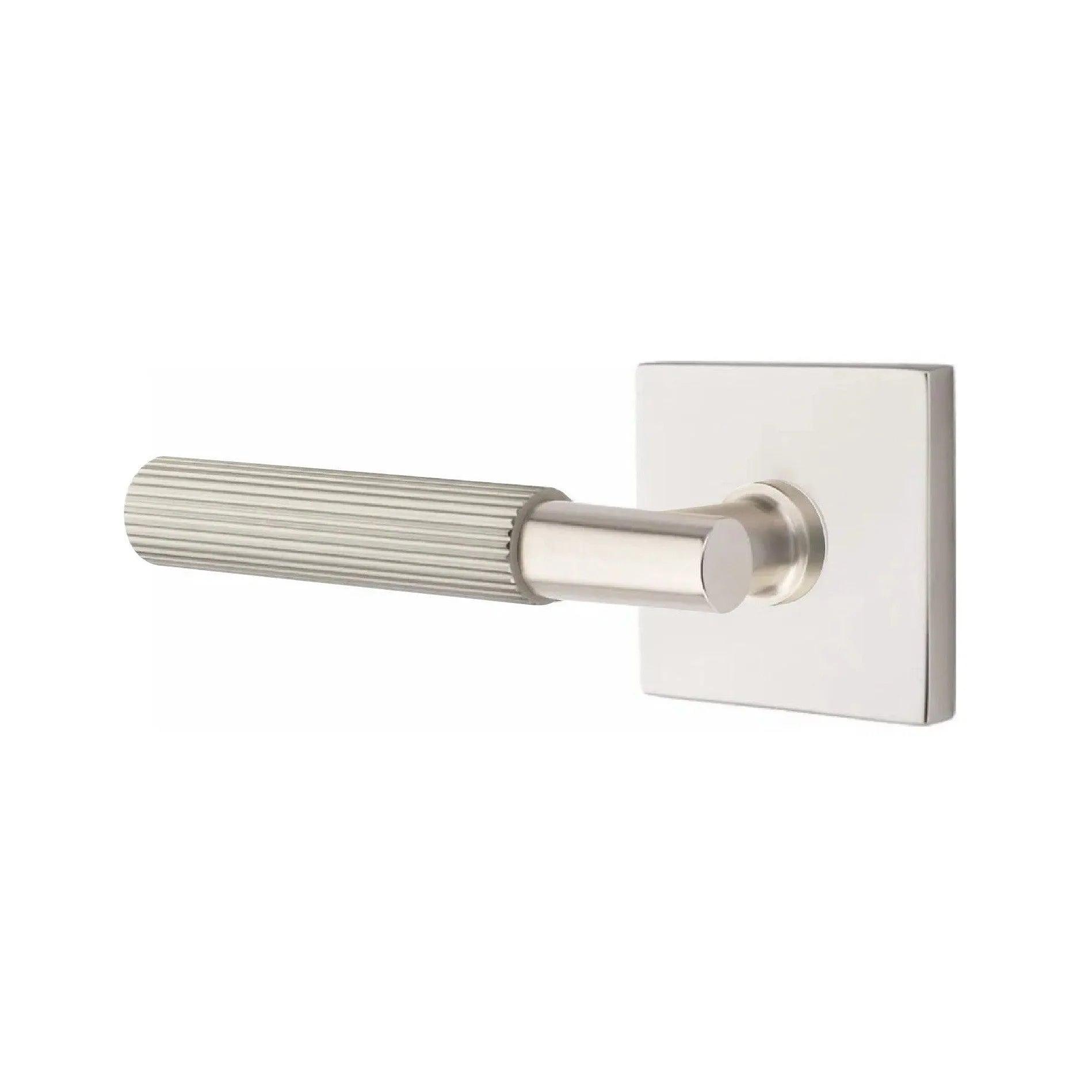 Emtek Select T-Bar Straight Knurled Lever with Square Rosette Satin Nickel