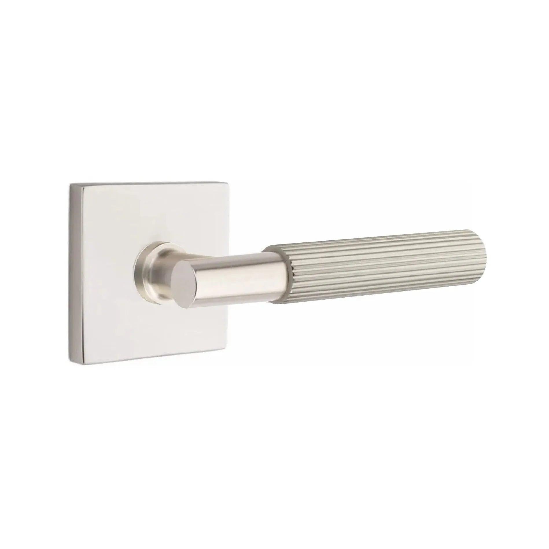 Emtek Select T-Bar Straight Knurled Lever with Square Rosette Satin Nickel