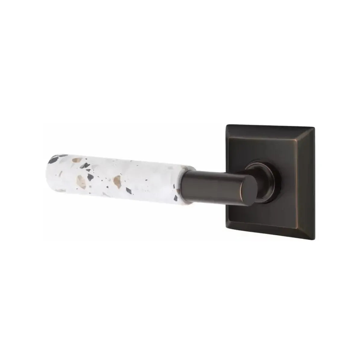 EmtekEmtek Select T-Bar Terrazzo Lever with Quincy Rosette in 