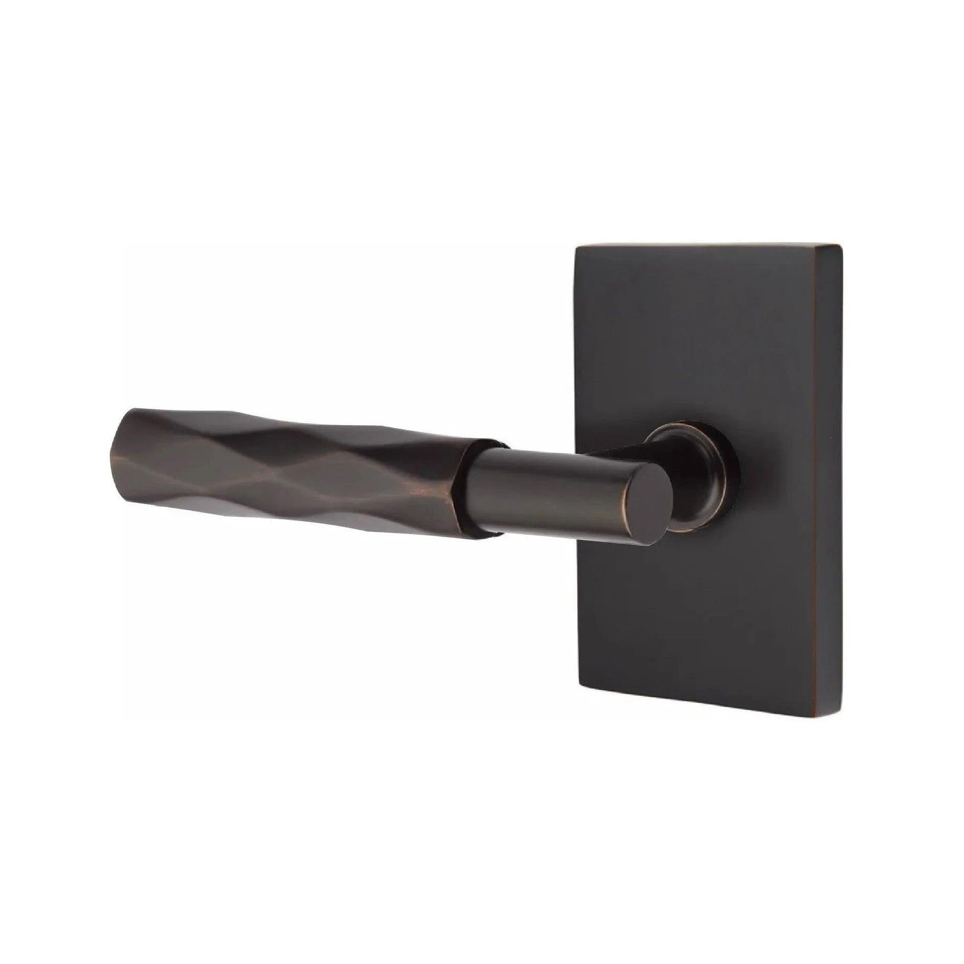 Emtek Select T-Bar Tribeca Lever with Modern Rectangular Rosette 