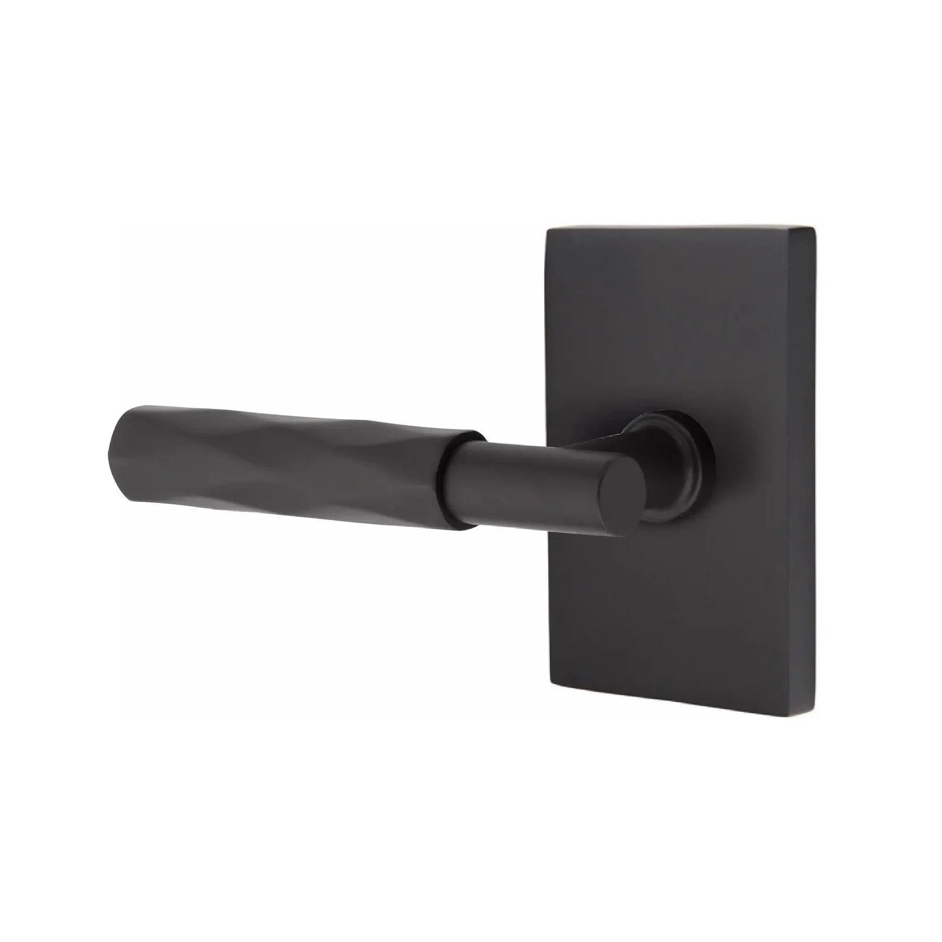 Emtek Select T-Bar Tribeca Lever with Modern Rectangular Rosette 