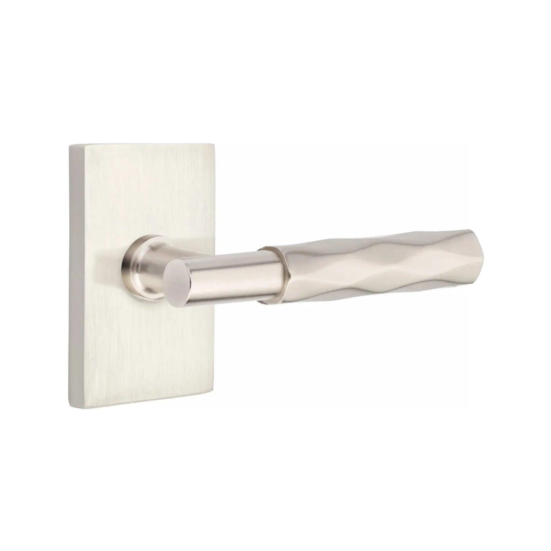 Emtek Select T-Bar Tribeca Lever with Modern Rectangular Rosette 