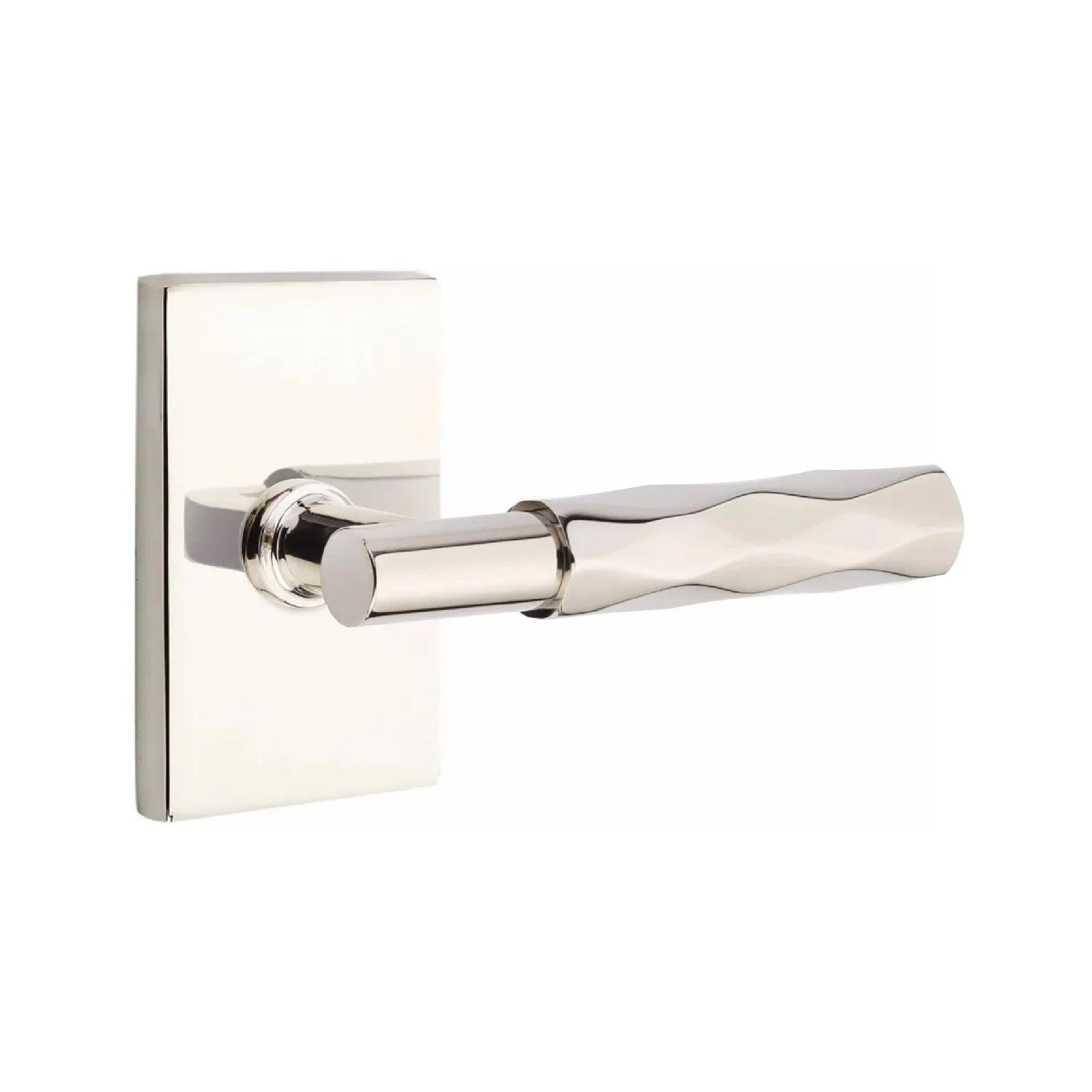 Emtek Select T-Bar Tribeca Lever with Modern Rectangular Rosette 