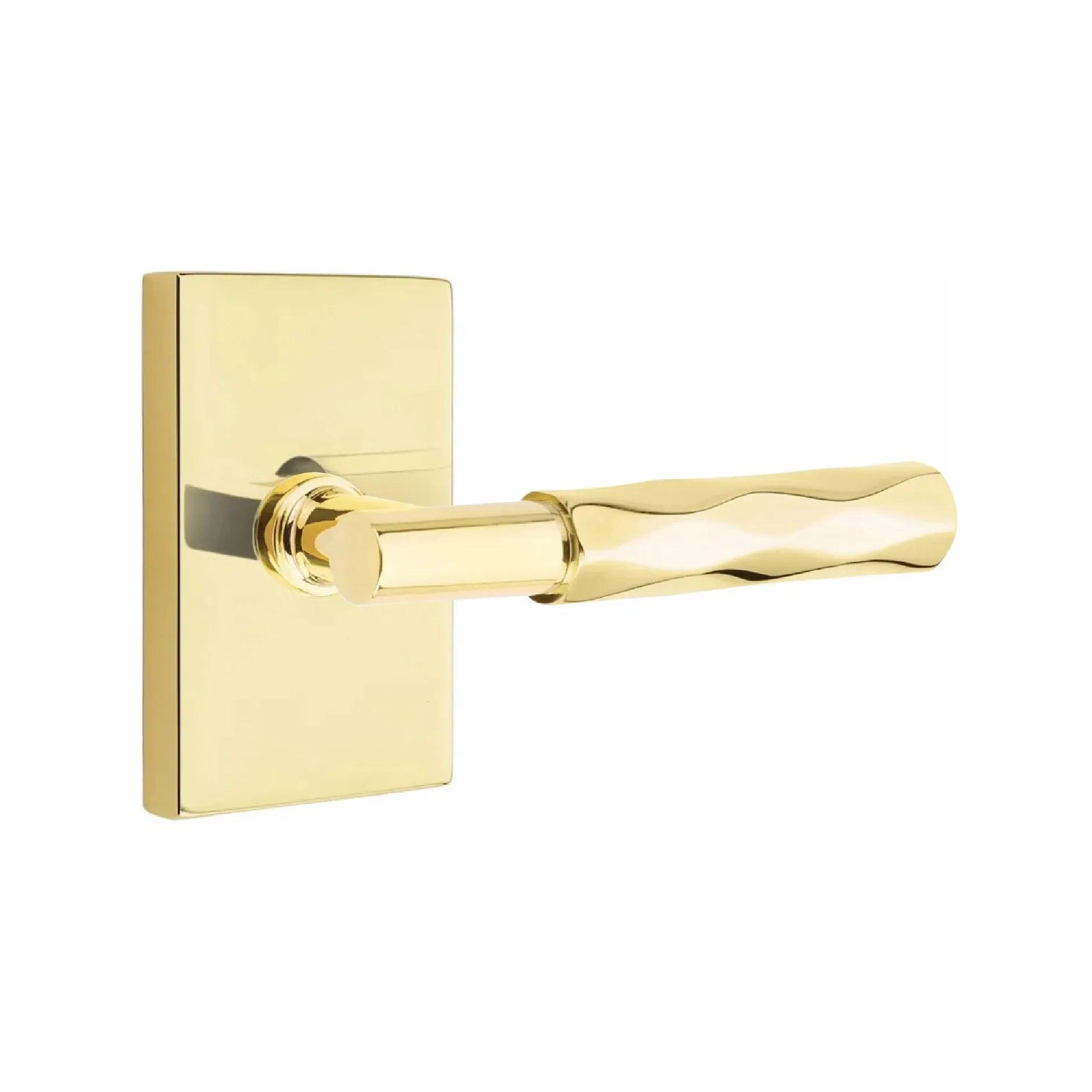 Emtek Select T-Bar Tribeca Lever with Modern Rectangular Rosette 