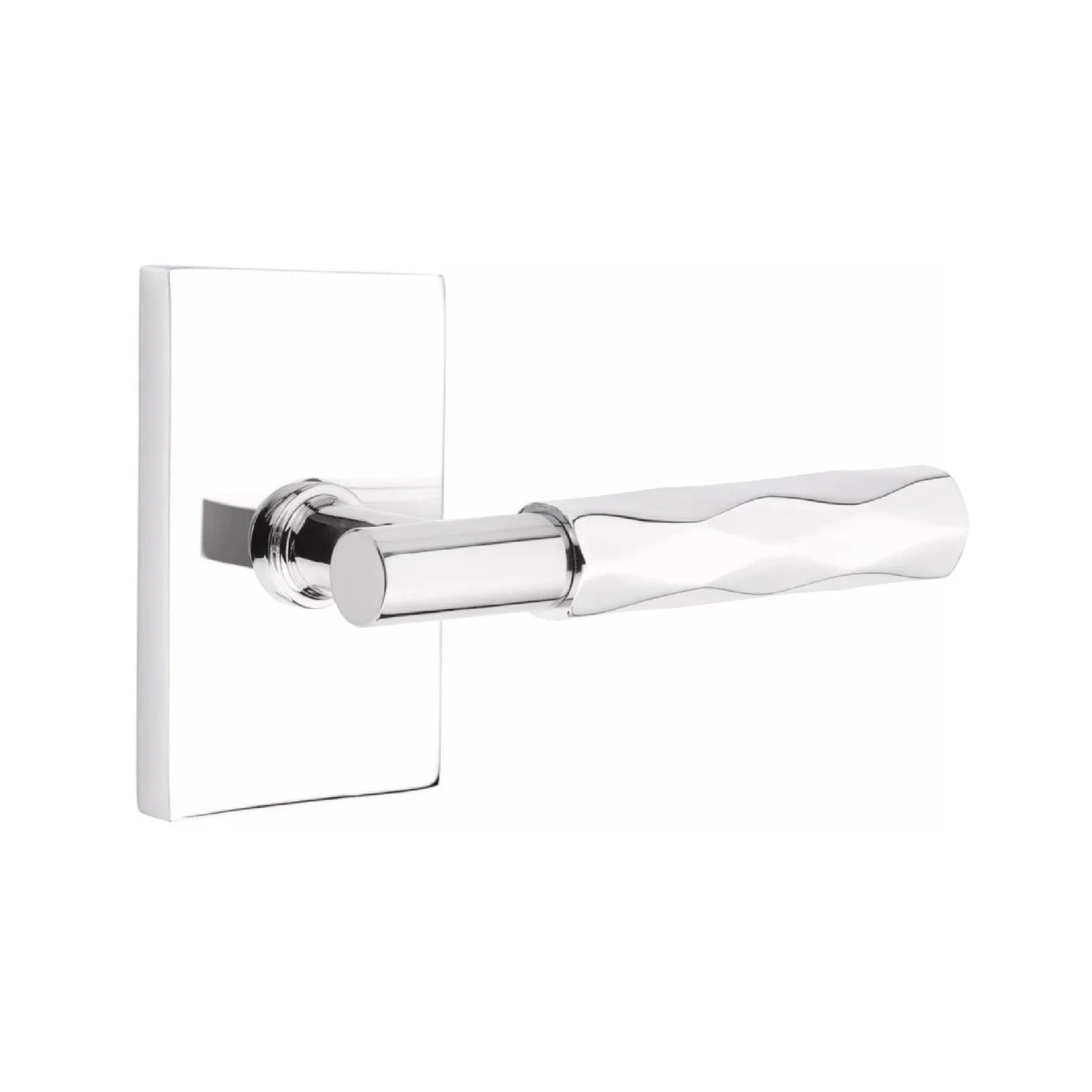 Emtek Select T-Bar Tribeca Lever with Modern Rectangular Rosette 