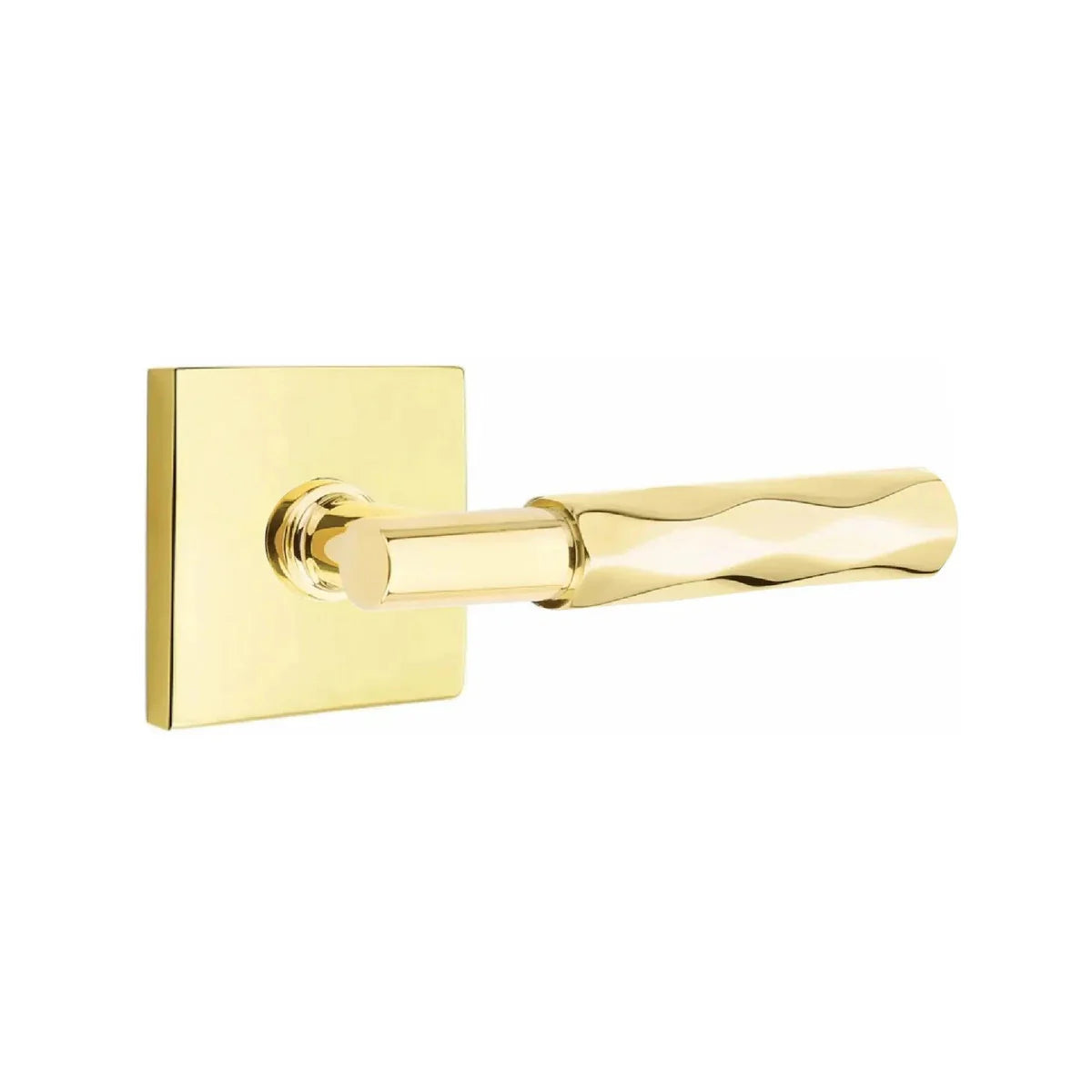 Emtek Select T-Bar Tribeca Lever with Square Rosette Unlacquered Brass