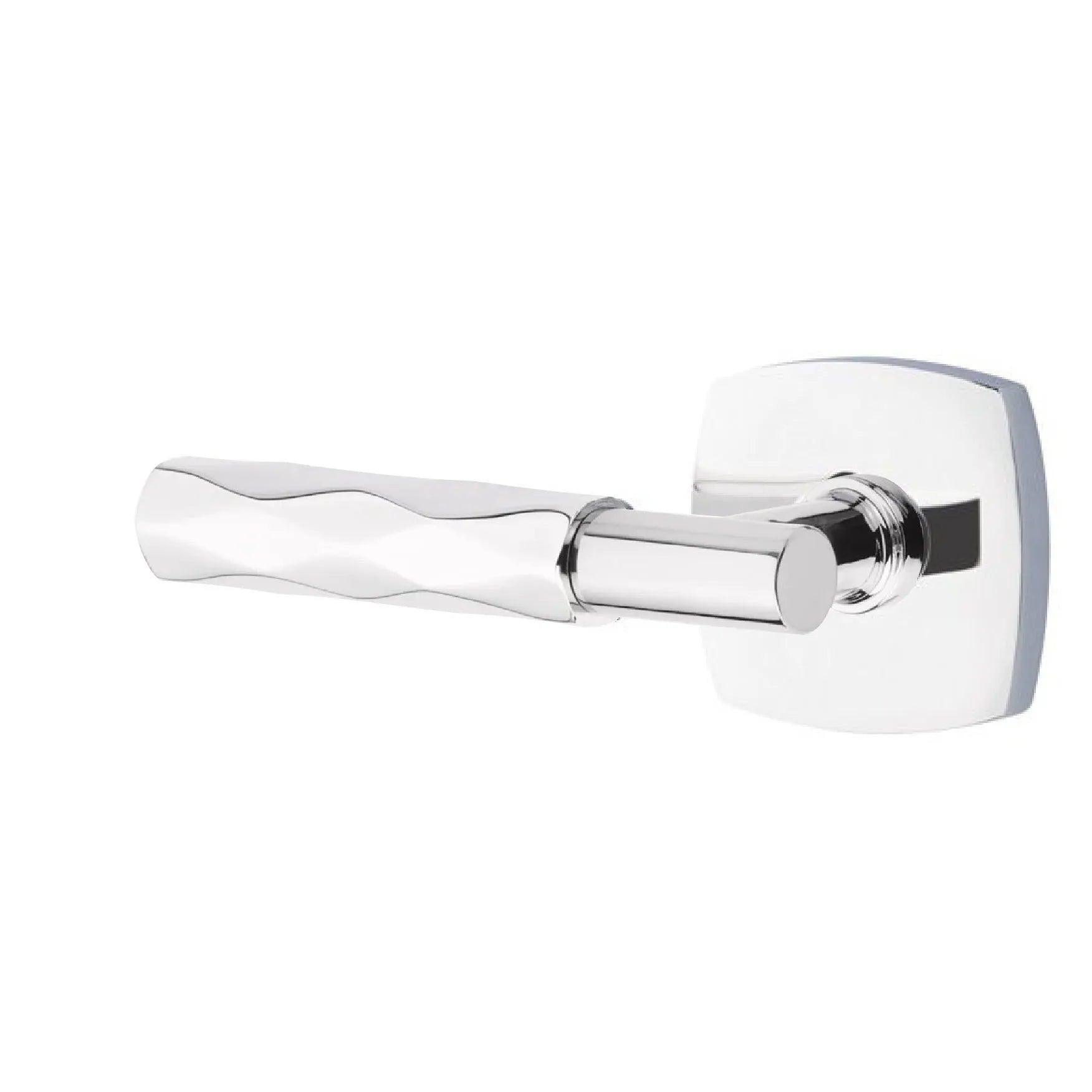 Emtek Select T-Bar Tribeca Lever with Urban Modern Rosette Polished Chrome