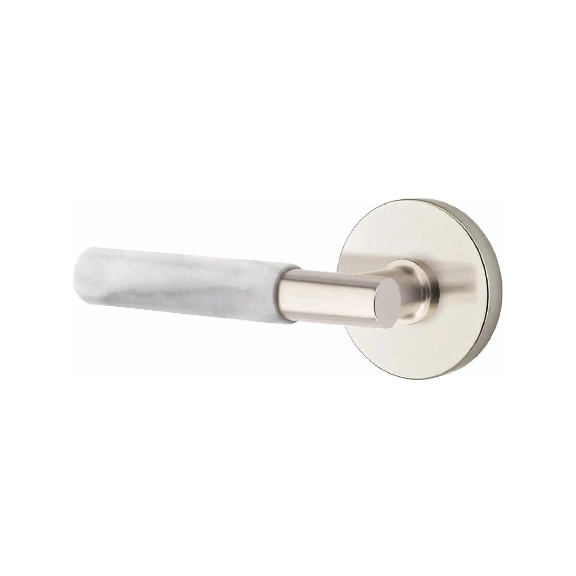 Emtek Select T-Bar White Marble Lever with Disk Rosette 