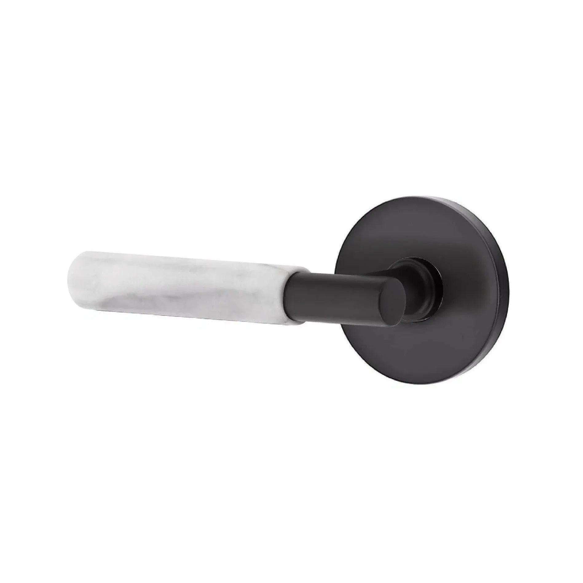 Emtek Select T-Bar White Marble Lever with Disk Rosette 