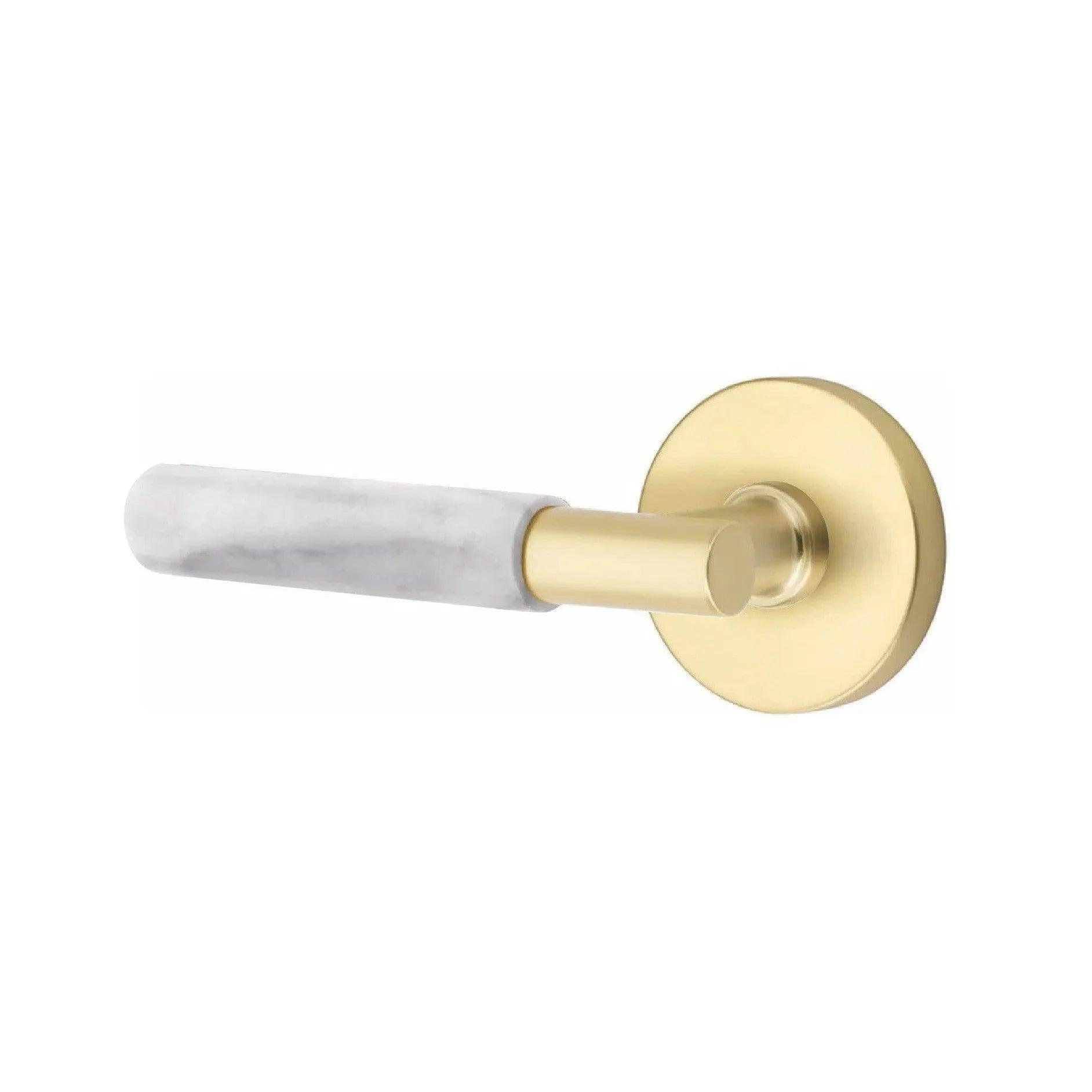 Emtek Select T-Bar White Marble Lever with Disk Rosette 