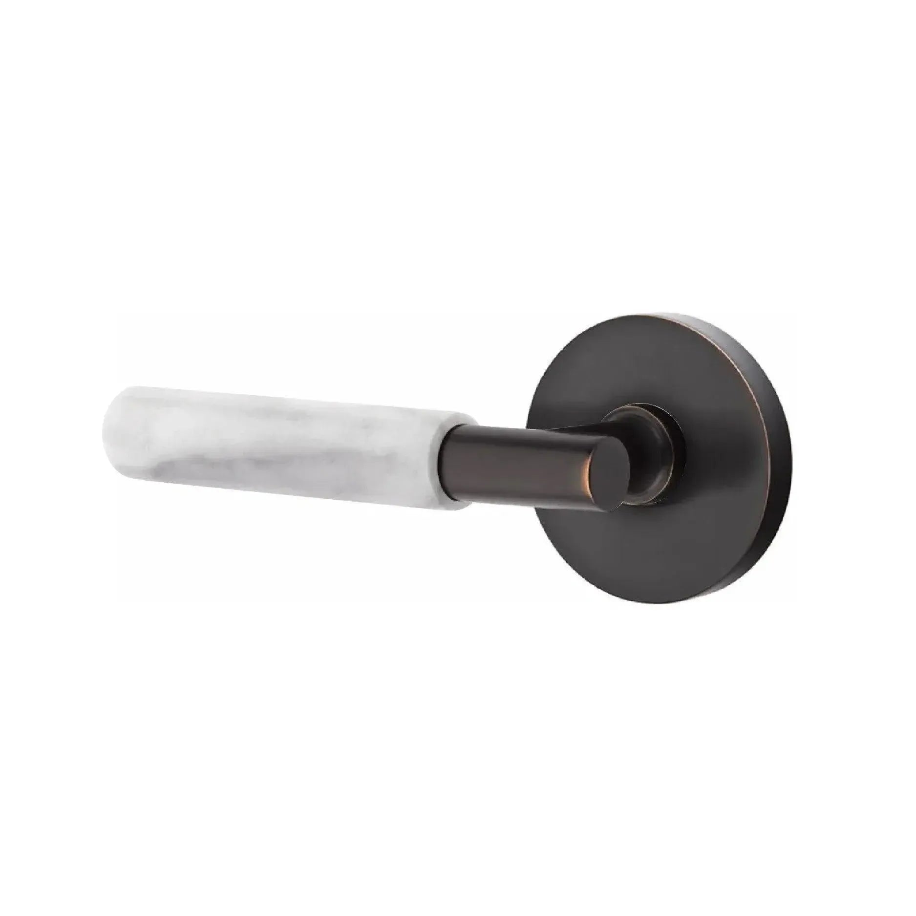EmtekEmtek Select T-Bar White Marble Lever with Disk Rosette in 