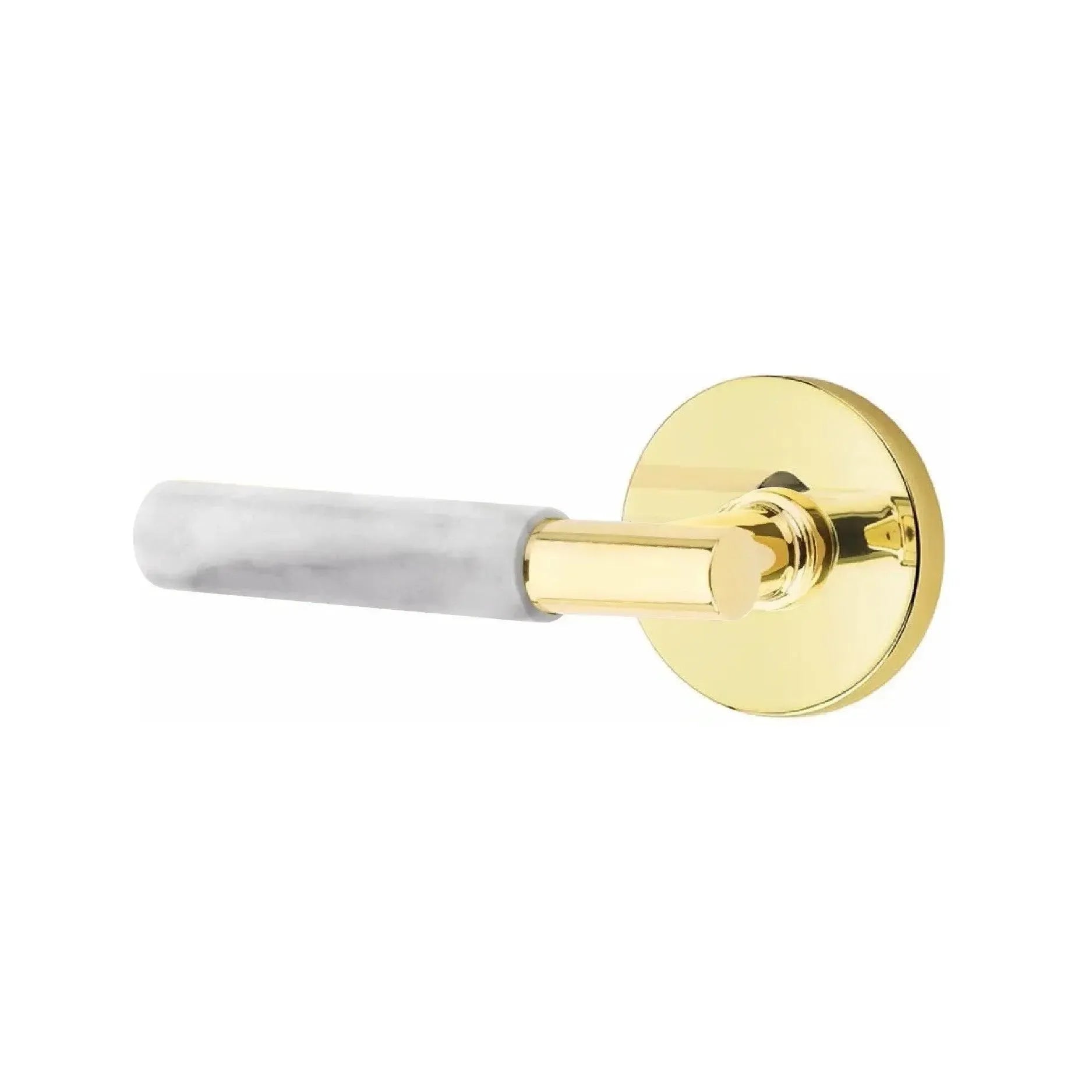 EmtekEmtek Select T-Bar White Marble Lever with Disk Rosette in 