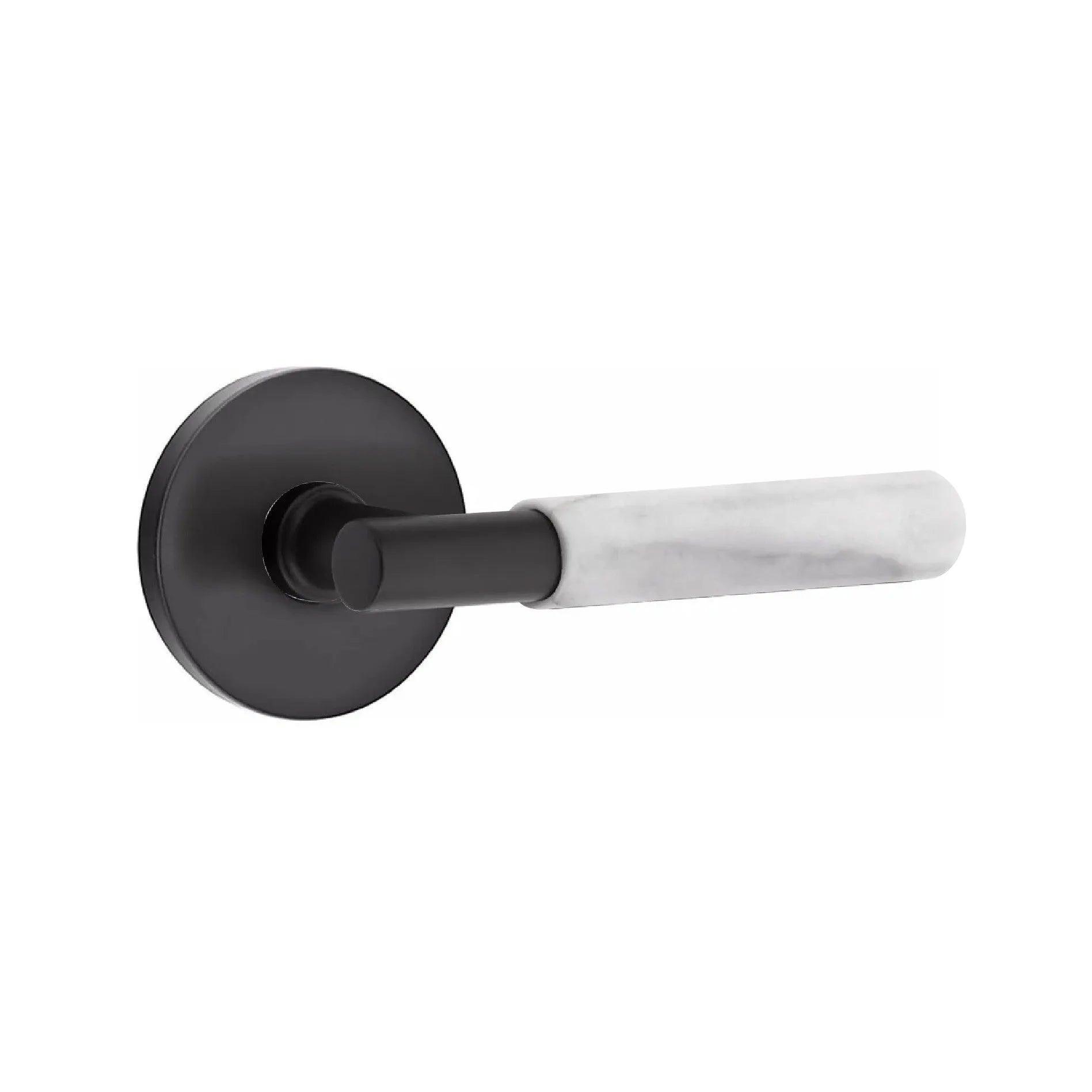 Emtek Select T-Bar White Marble Lever with Disk Rosette 