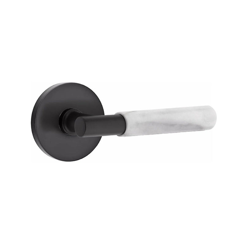 Emtek Select T-Bar White Marble Lever with Disk Rosette in finish