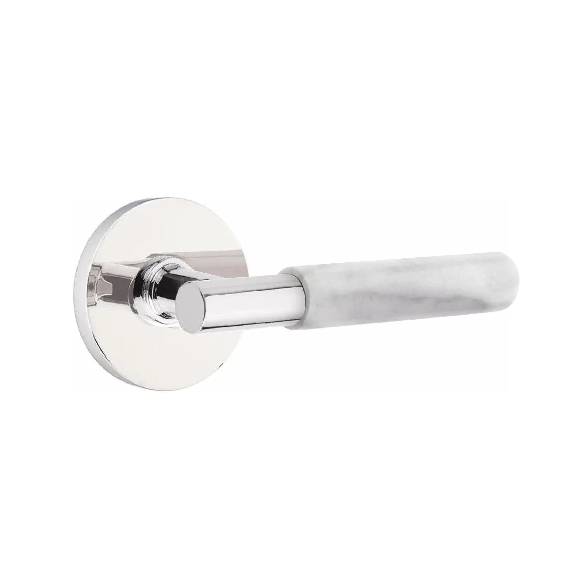 Emtek Select T-Bar White Marble Lever with Disk Rosette 