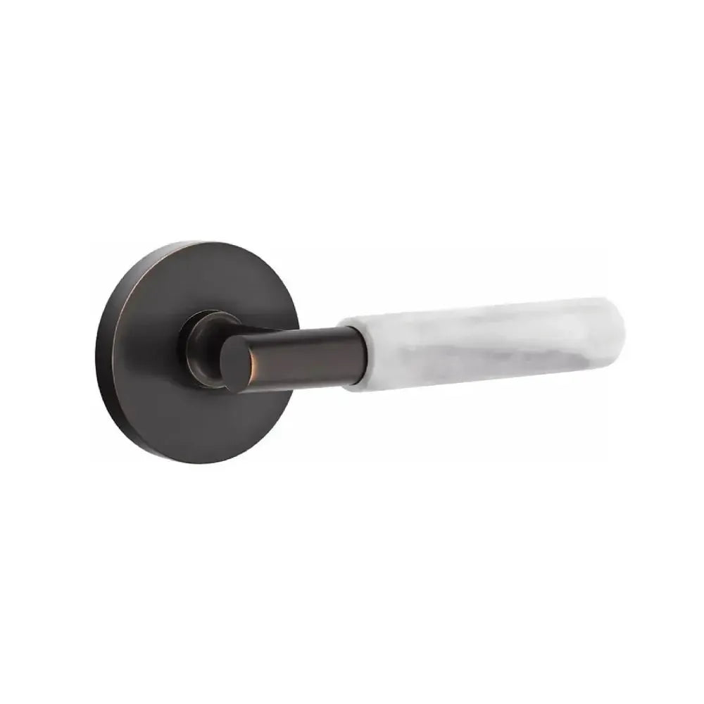 EmtekEmtek Select T-Bar White Marble Lever with Disk Rosette in 