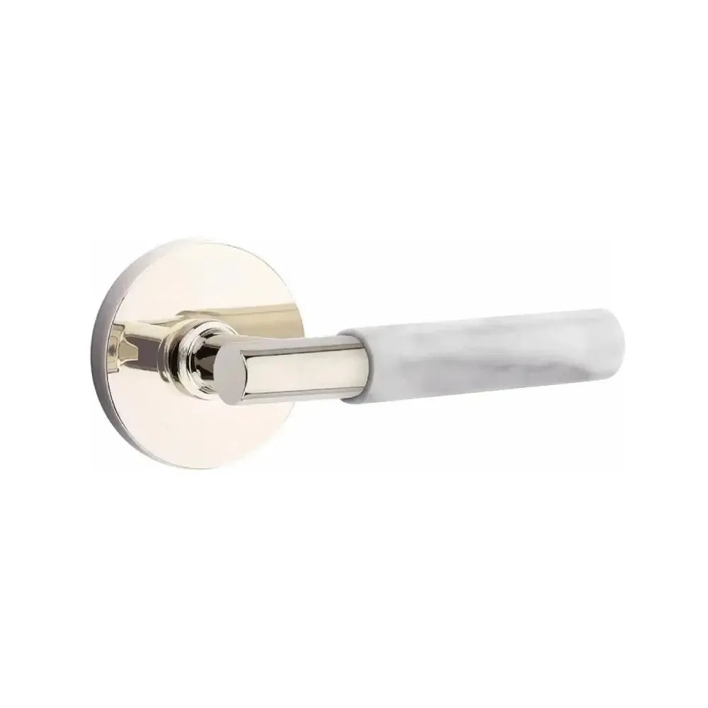 EmtekEmtek Select T-Bar White Marble Lever with Disk Rosette in 