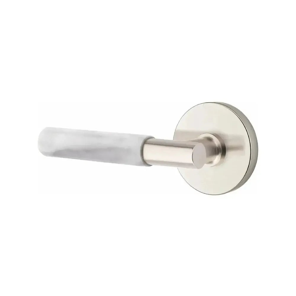 EmtekEmtek Select T-Bar White Marble Lever with Disk Rosette in 