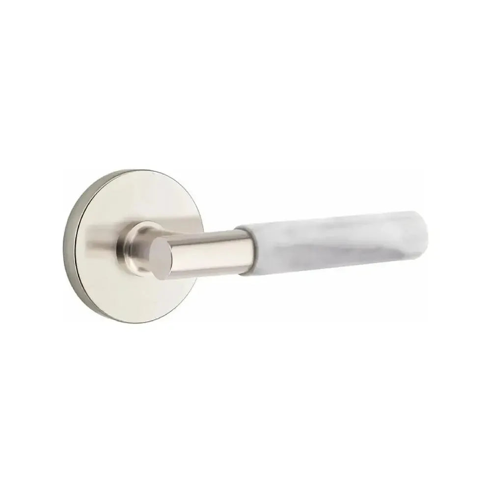 EmtekEmtek Select T-Bar White Marble Lever with Disk Rosette in 