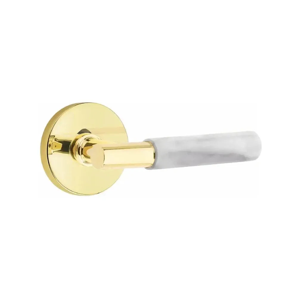 EmtekEmtek Select T-Bar White Marble Lever with Disk Rosette in 