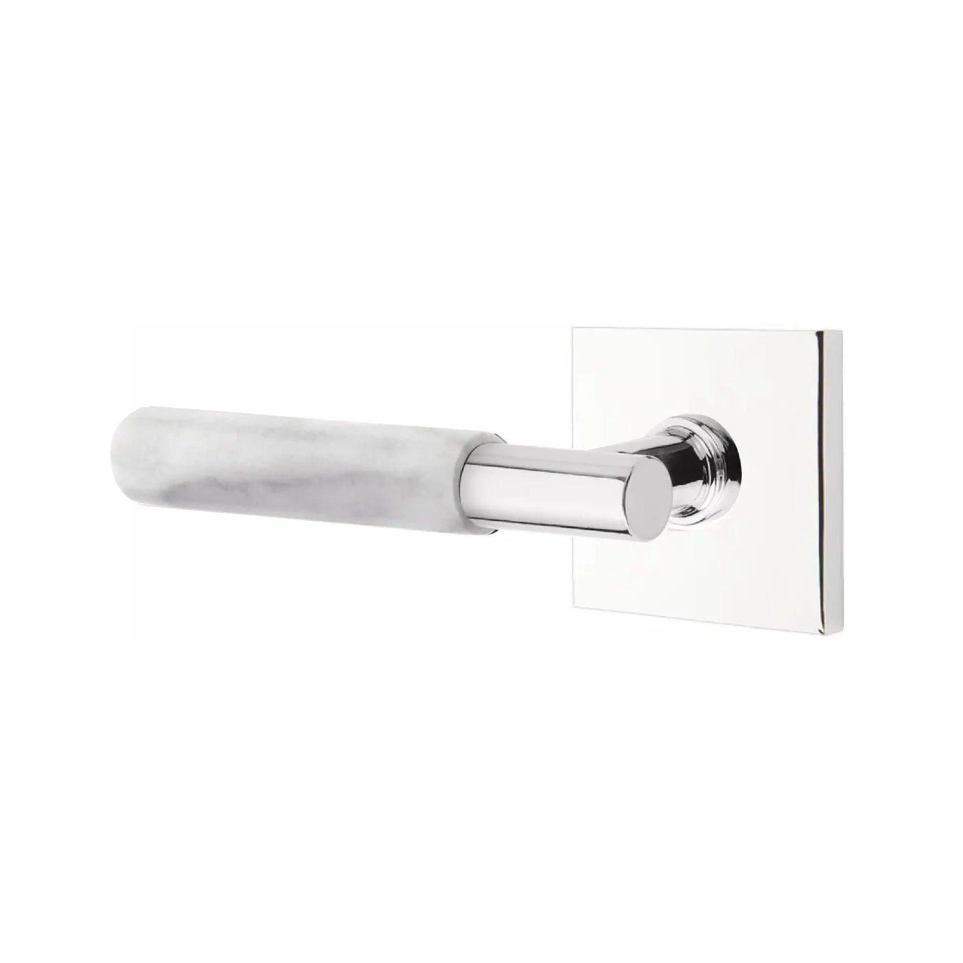 Emtek Select T-Bar White Marble Lever with Square Rosette 
