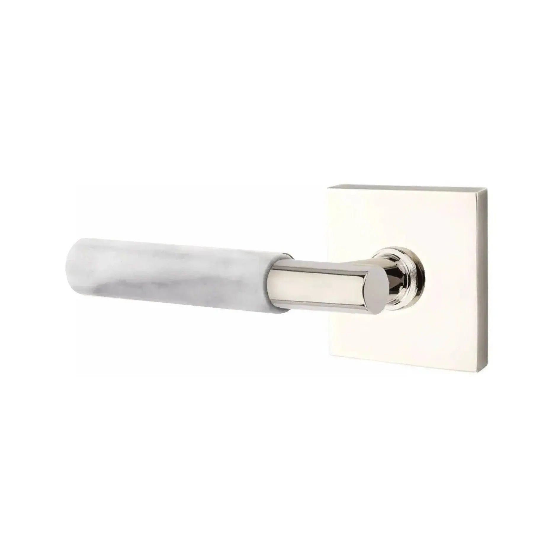 EmtekEmtek Select T-Bar White Marble Lever with Square Rosette in 