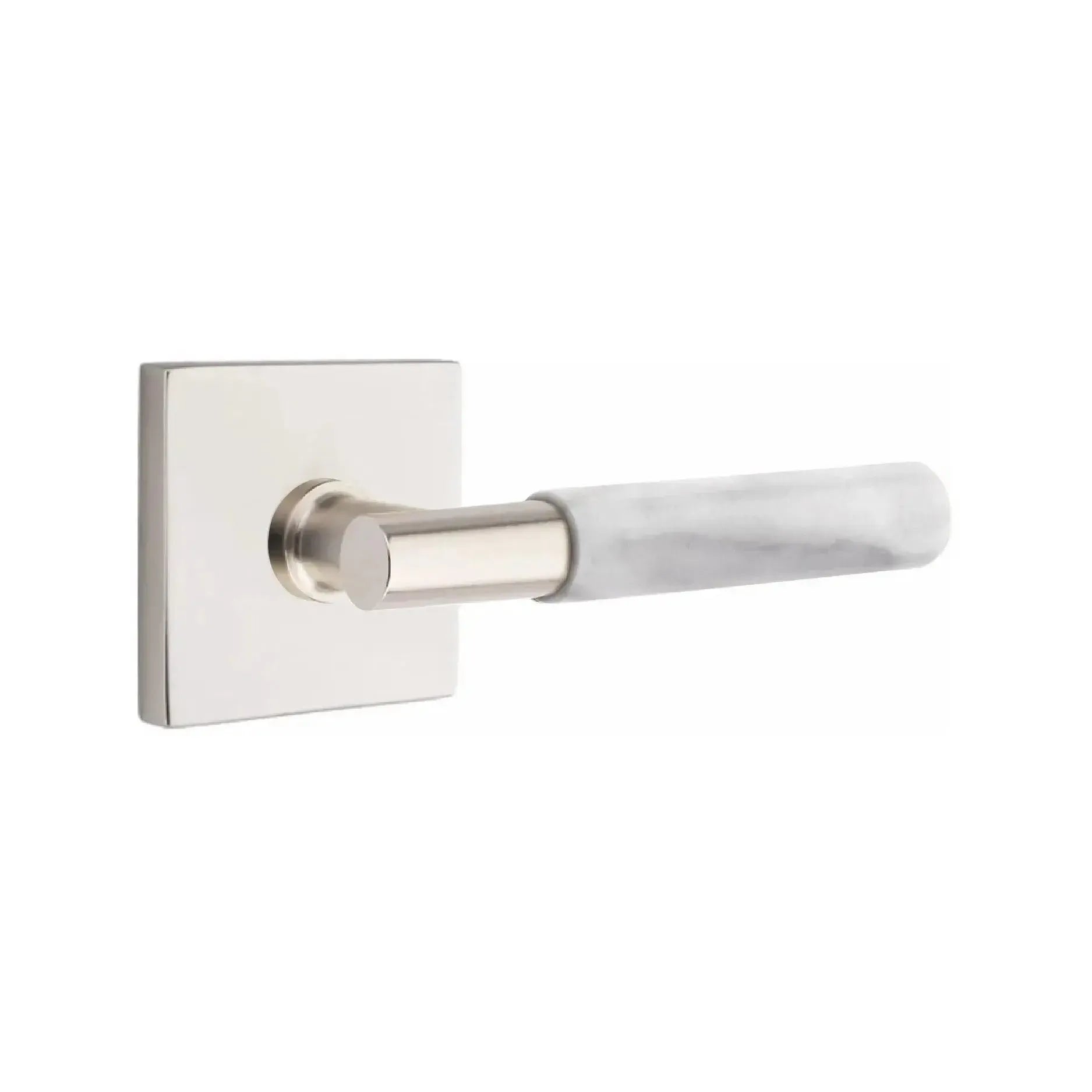 EmtekEmtek Select T-Bar White Marble Lever with Square Rosette in 