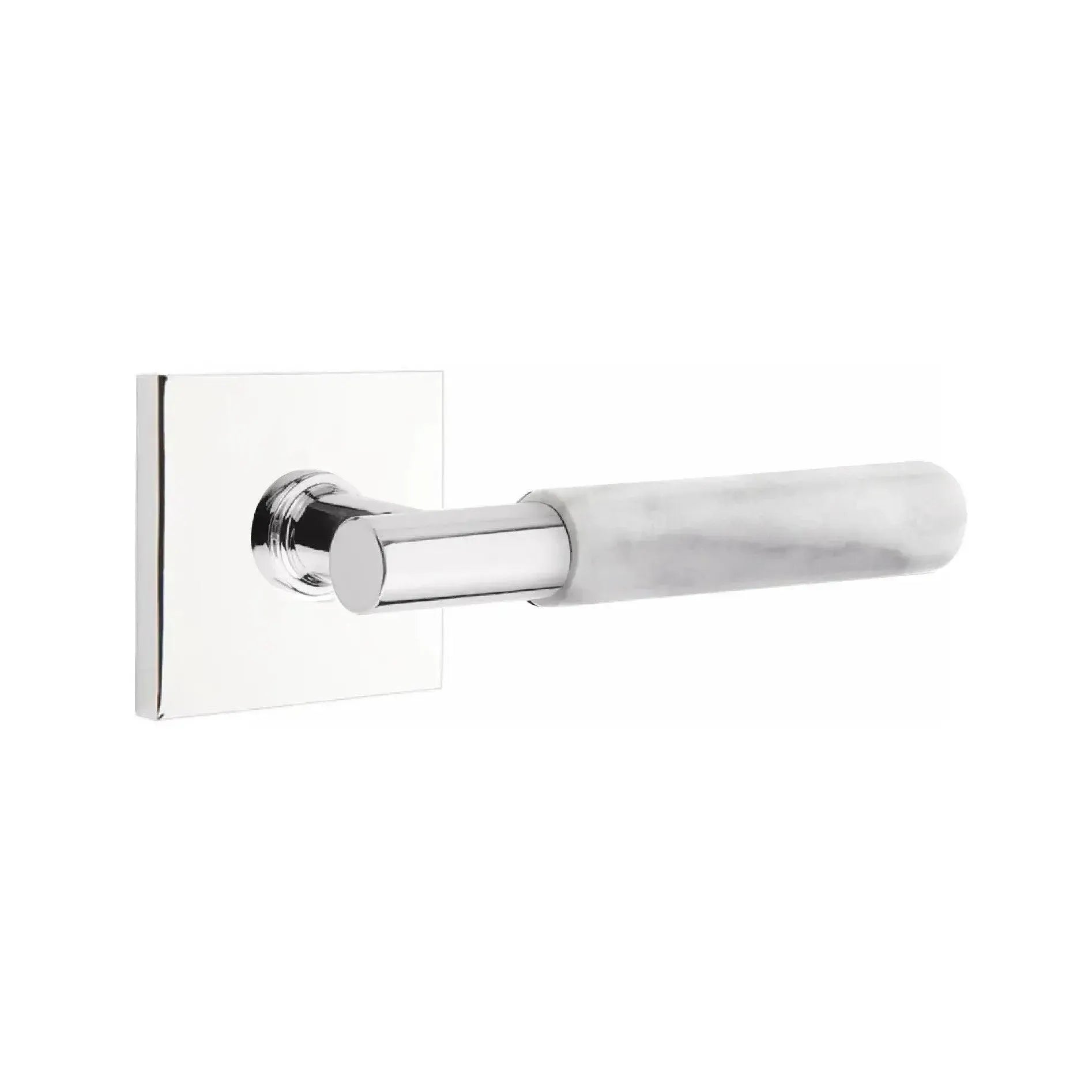 EmtekEmtek Select T-Bar White Marble Lever with Square Rosette in 