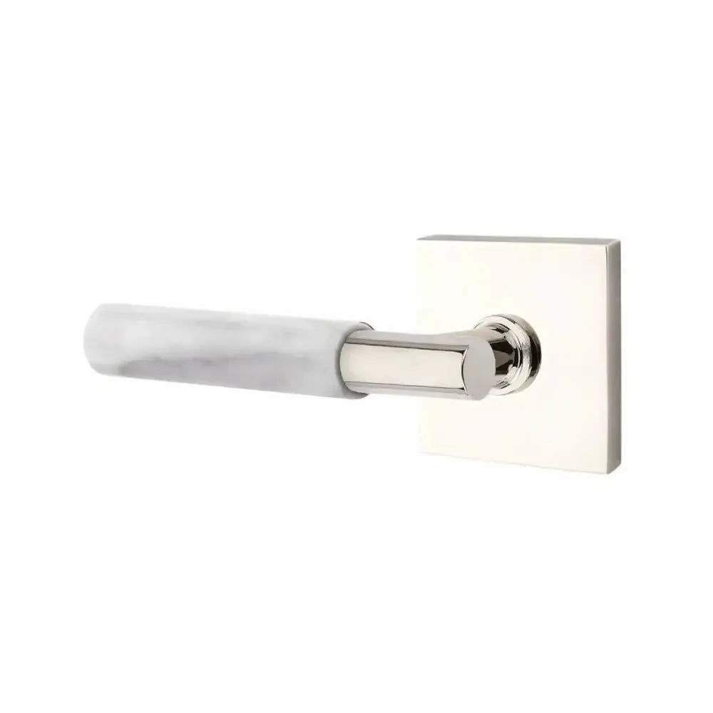 EmtekEmtek Select T-Bar White Marble Lever with Square Rosette in 