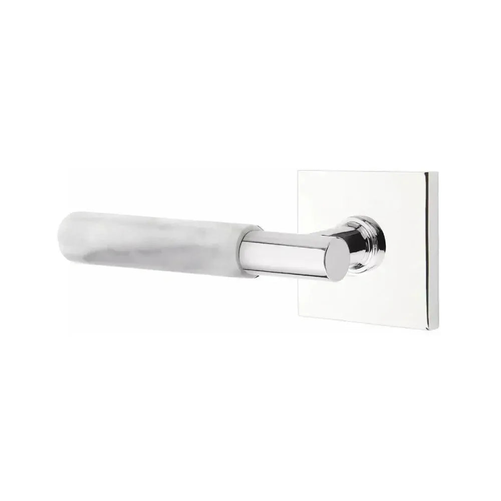 EmtekEmtek Select T-Bar White Marble Lever with Square Rosette in 
