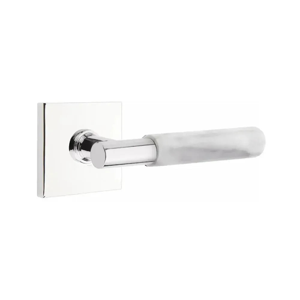 EmtekEmtek Select T-Bar White Marble Lever with Square Rosette in 