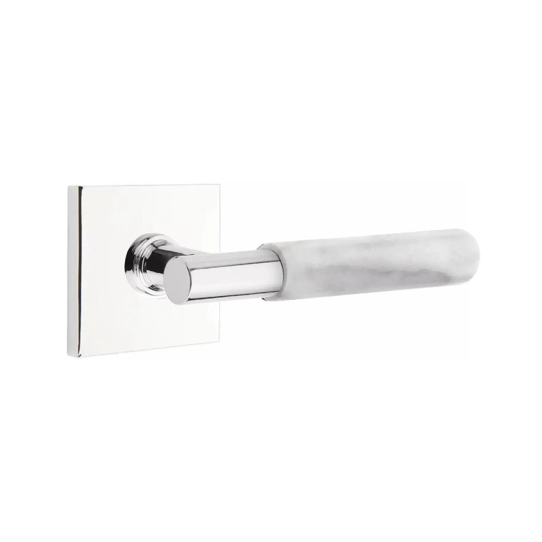 EmtekEmtek Select T-Bar White Marble Lever with Square Rosette in 