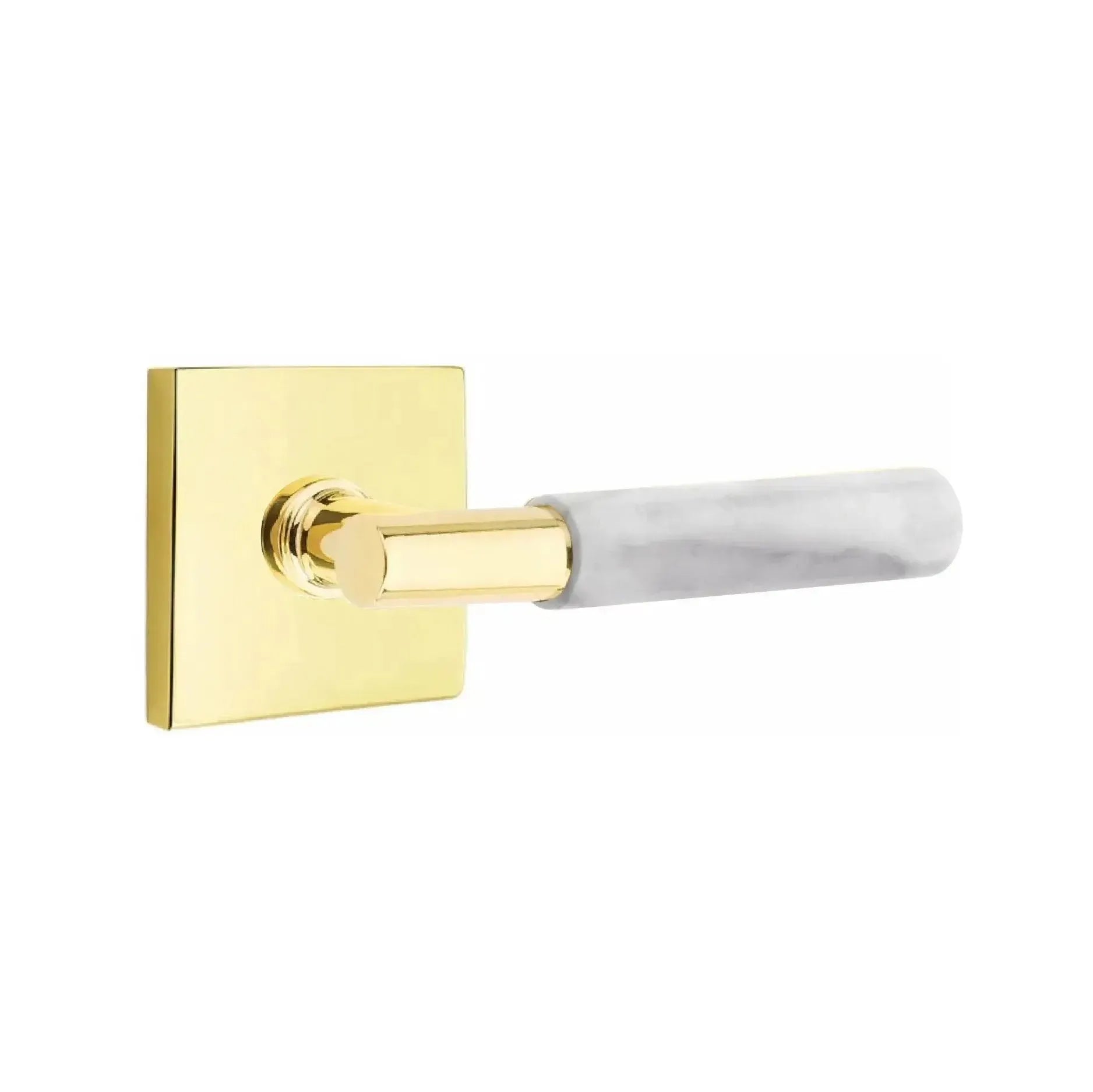 EmtekEmtek Select T-Bar White Marble Lever with Square Rosette in 