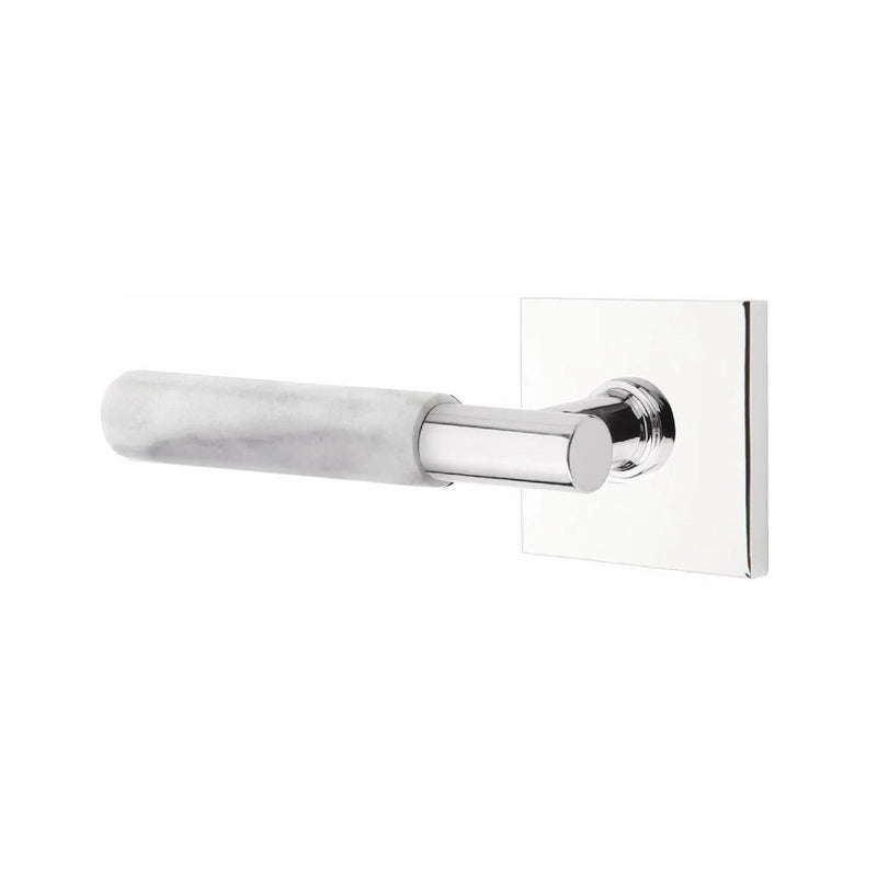 Emtek Select T-Bar White Marble Lever with Square Rosette in finish