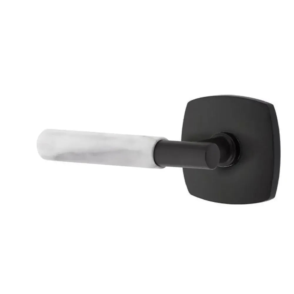 EmtekEmtek Select T-Bar White Marble Lever with Urban Modern Rosette in 