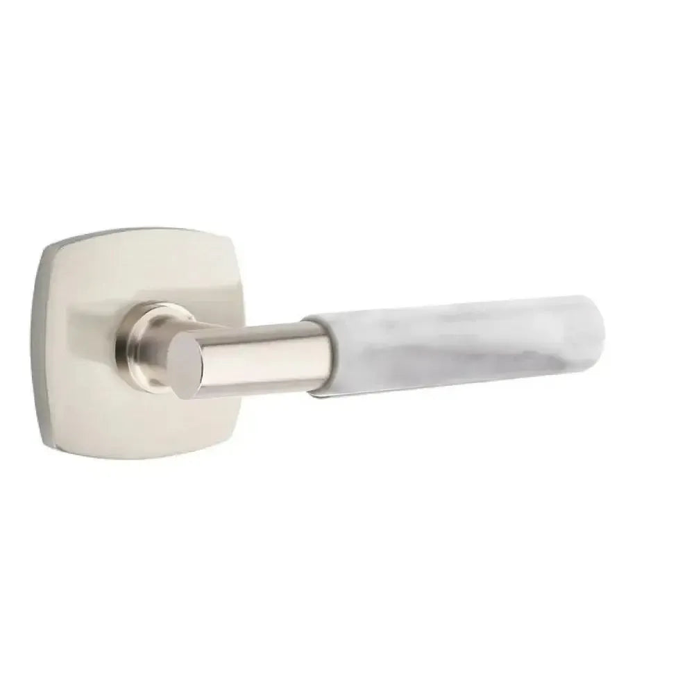 EmtekEmtek Select T-Bar White Marble Lever with Urban Modern Rosette in 
