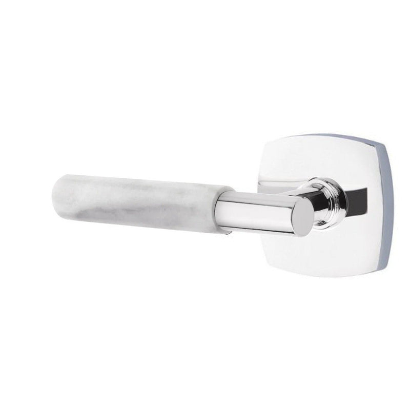 Emtek Select T-Bar White Marble Lever with Urban Modern Rosette in finish