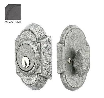 Emtek Single Cylinder #1 Wrought Steel Keyed Deadbolt in Flat Black Steel finish