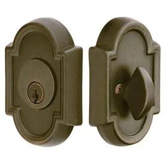 Emtek Single Cylinder #11 Tuscany Bronze Keyed Deadbolt in Medium Bronze Patina finish