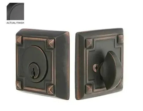 EmtekEmtek Single Cylinder Arts & Crafts Keyed Deadbolt in 