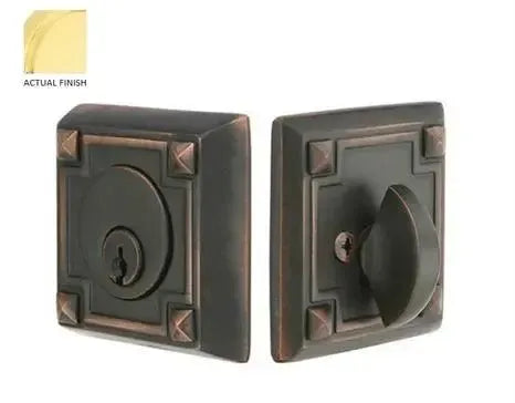 EmtekEmtek Single Cylinder Arts & Crafts Keyed Deadbolt in 