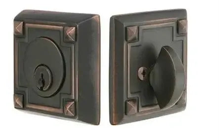 EmtekEmtek Single Cylinder Arts & Crafts Keyed Deadbolt in 