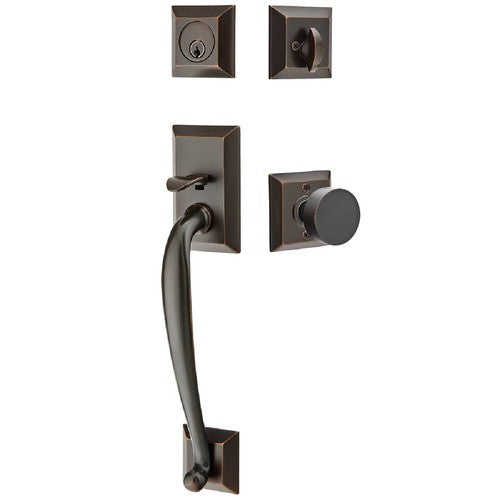 Emtek Franklin Tubular Entrance Handleset With Round Knob in Oil Rubbed Bronze finish