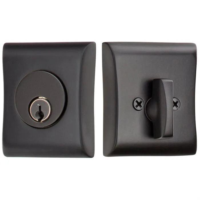 Emtek Single Cylinder Neos Keyed Deadbolt Flat Black