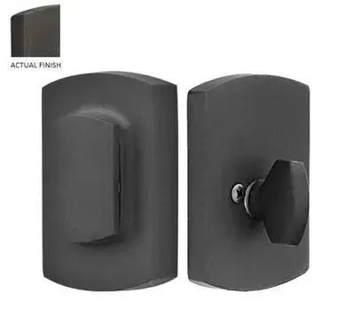 EmtekEmtek Single Cylinder Ridgemont Sandcast Bronze Keyed Deadbolt with Flap in 