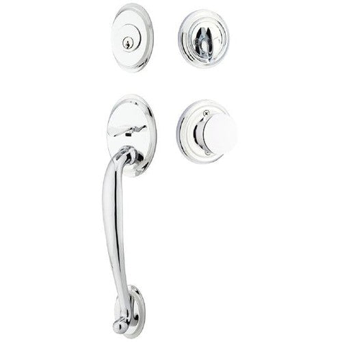 Emtek Saratoga Tubular Entrance Handleset With Round Knob in Polished Chrome finish