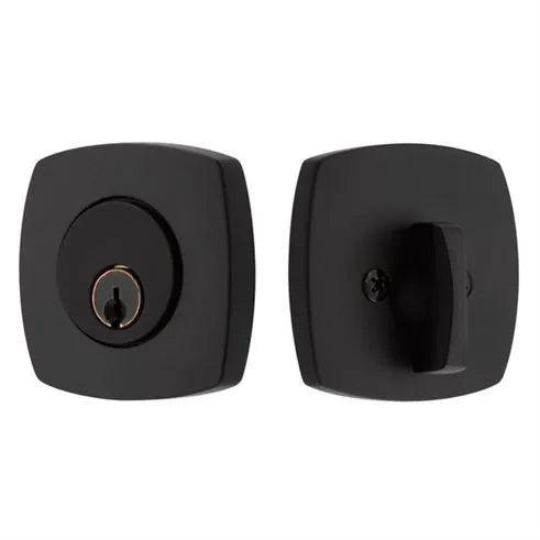Emtek Single Cylinder Urban Modern Keyed Deadbolt in Flat Black finish