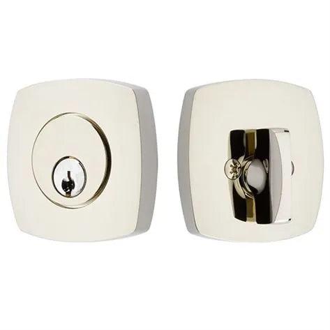 Emtek Single Cylinder Urban Modern Keyed Deadbolt in Polished Nickel finish